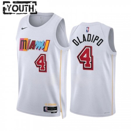 Camiseta Niños NBA Miami Heat Victor Oladipo 4 2022-23 Nike City Edition Blanco Swingman